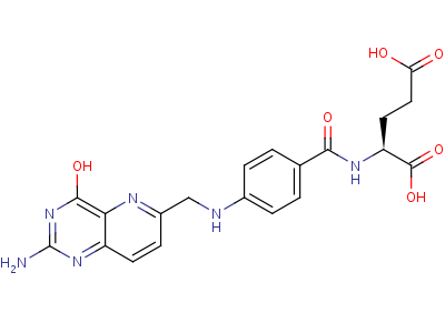 (9CI)-N-[4-[[(2-氨基-1,4-二氫-4-氧代吡啶并[3,2-d]嘧啶-6-基)甲基]氨基]苯甲酰基]-L-谷氨酸雙鹽酸鹽結(jié)構(gòu)式,78711-40-7結(jié)構(gòu)式
