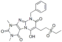 7-[2-(乙基磺?；?乙基]-6-羥基-1,3-二甲基-9-(苯基甲基)-嘧啶并[2,1-f]嘌呤-2,4,8(1H,3H,9H)-三酮結(jié)構(gòu)式_102212-69-1結(jié)構(gòu)式