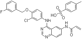 N-[4-[[3-氯-4-[(3-氟苯基)甲氧基]苯基]氨基]-6-喹唑啉基]-2-丙烯酰胺對甲苯磺酸鹽結(jié)構(gòu)式_1050500-29-2結(jié)構(gòu)式