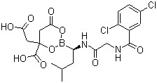 4-羧基-2-[(1R)-1-[[2-[(2,5-二氯苯甲?；?氨基]乙酰基]氨基]-3-甲基丁基]-6-氧代-1,3,2-二氧硼雜環(huán)己-4-乙酸結(jié)構(gòu)式_1201902-80-8結(jié)構(gòu)式