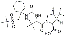 (1R,2s,5s)-3-((s)-2-(3-(1-(叔丁基磺酰基甲基)環(huán)己基)脲啶)-3,3-二甲基丁?；?-6,6-二甲基-3-氮雜雙環(huán)[3.1.0]己烷-2-羧酸結(jié)構(gòu)式_1229337-32-9結(jié)構(gòu)式
