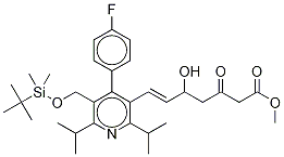 rac-(e)-7-[5-叔丁基二甲基甲硅烷基氧基甲基-2,6-二異丙基-4-(4-氟苯基)-3-吡啶]-5-羥基-3-氧代-6-庚酸甲酯結構式_124863-85-0結構式