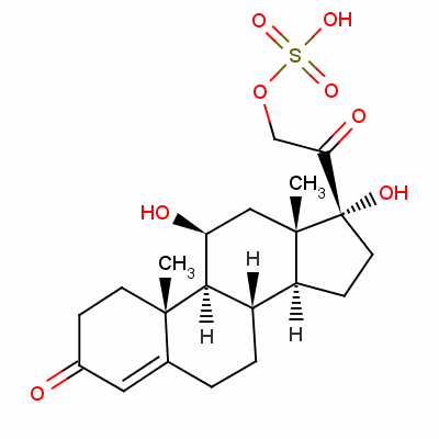 皮質(zhì)醇21-硫酸鹽結(jié)構(gòu)式_1253-43-6結(jié)構(gòu)式