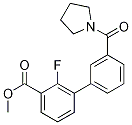 2-氟-3-(吡咯烷-1-羰基)-[1,1-聯(lián)苯]-3-羧酸甲酯結(jié)構(gòu)式_1381944-51-9結(jié)構(gòu)式