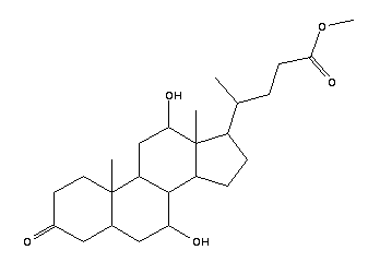 3-酮基-7ALPHA,12ALPHA-二羥基-5ALPHA-膽酸甲酯結(jié)構(gòu)式_14772-92-0結(jié)構(gòu)式