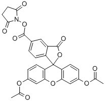 5-(((2,5-Dioxopyrrolidin-1-yl)oxy)carbonyl)-3-oxo-3h-spiro[isobenzofuran-1,9-xanthene]-3,6-diyldiacetate Structure,150206-05-6Structure