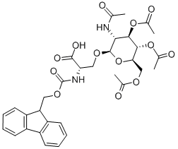 O-(2-乙酰氨基-2-脫氧-3,4,6-三-O-乙?；?β-D-吡喃葡萄糖)-N-Fmoc-L-絲氨酸結構式_160067-63-0結構式