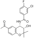 N-((3s,4s)-6-乙?；?3-羥基-2,2-二甲基苯并二氫吡喃-4-基)-3-氯-4-氟苯甲酰胺結構式_175013-84-0結構式