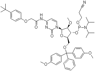 5-O-(4,4-二甲氧基三苯甲游基)-n-[[4-(叔丁基)苯氧基]乙?；鵠-2-o-甲基胞苷-3-(2-氰基乙基-N,N-二異丙基)亞磷酰胺結(jié)構(gòu)式_179486-26-1結(jié)構(gòu)式