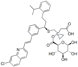 1-O-({1-[({(1R)-1-{3-[(E)-2-(7-氯-2-喹啉基)乙烯基]苯基}-3-[2-(2-羥基-2-丙基)苯基]丙基}硫基)甲基]環(huán)丙基}乙?；?-beta-D-吡喃葡萄糖醛酸結(jié)構(gòu)式_188717-17-1結(jié)構(gòu)式