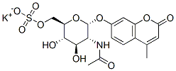 4-甲基umbelliferyl 6-硫-2-乙酰氨基-2-脫氧-a-D-吡喃葡萄糖苷, Potassium Salt結(jié)構(gòu)式_210357-37-2結(jié)構(gòu)式