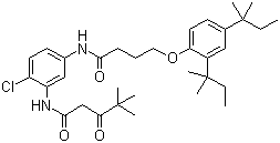 alpha-特戊?；?N-[2-氯-5-[4-(2,4-二特戊基苯氧基)正丁酰胺基]]乙酰苯胺結(jié)構(gòu)式_26110-32-7結(jié)構(gòu)式