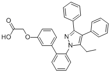 2-(5-Ethyl-3,4-diphenyl-pyrazol-1-yl)-biphenyl-3-yloxy]aceticacid Structure,300657-03-8Structure