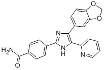 4-(4-(Benzo[d][1,3]dioxol-5-yl)-5-(pyridin-2-yl)-1h-imidazol-2-yl)benzamide Structure,301836-41-9Structure