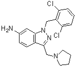 1-(2,6-Dichloro-benzyl)-3-pyrrolidin-1-ylmethyl-1h-indazol-6-ylamineStructure,315203-39-5Structure 1-(2,6-Dichloro-benzyl)-3-pyrrolidin-1-ylmethyl-1h-indazol-6-ylamine Structure,315203-39-5Structure