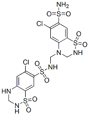 6-氯-4-({[(6-氯-1,1-二氧代-3,4-二氫-2H-1,2,4-苯并噻二嗪-7-基)磺?；鵠氨基}甲基)-3,4-二氫-2H-1,2,4-苯并噻二嗪-7-磺酰胺1,1-二氧化物結(jié)構(gòu)式_402824-96-8結(jié)構(gòu)式