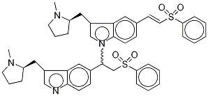 3-[[(2R)-1-甲基-2-吡咯烷]甲基]-1-[1-[3-[[(2r)-1-甲基-2-吡咯烷]甲基]-1H-吲哚-5-基]-2-(苯基磺?；?乙基]-5-[(1e)-2-(苯基磺酰基)乙烯]-1H-吲哚結(jié)構(gòu)式_438226-83-6結(jié)構(gòu)式