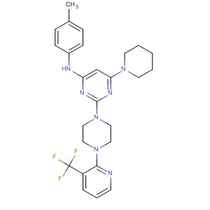 N-(4-甲基苯基)-6-(1-哌啶基)-2-{4-[3-(三氟甲基)-2-吡啶]-1-哌嗪}-4-嘧啶胺結構式_445452-88-0結構式