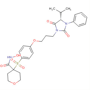 四氫-N-羥基-4-[[4-[3-[(4S)-4-(1-甲基乙基)-2,5-二氧代-3-苯基 -1-咪唑啉基]丙氧基]苯基]磺?；鵠-2H-吡喃-4-羧酰胺結(jié)構(gòu)式_476185-21-4結(jié)構(gòu)式