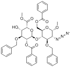 2-氮雜啶-4-O-[2-O-苯甲?；?6-甲基-3-O-(苯基甲基)-α-L-碘吡喃]-2-脫氧-3-O-(苯基甲基)-a-D-吡喃葡萄糖苷-6-苯甲酸甲酯結(jié)構(gòu)式_501089-97-0結(jié)構(gòu)式