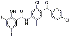 N-[5-氯-4-(4-氯苯甲酰基)-2-甲基苯基]-2-羥基-3,5-二碘-苯甲酰胺結(jié)構(gòu)式_50274-07-2結(jié)構(gòu)式