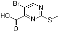5-Bromo-2-(methylthio)pyrimidine-4-carboxylic acid Structure,50593-92-5Structure