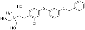 2-Amino-2-(4-((3-(benzyloxy)phenyl)thio)-2-chlorophenethyl)propane-1,3-diolhydrochlorideStructure,509088-69-1Structure 2-Amino-2-(4-((3-(benzyloxy)phenyl)thio)-2-chlorophenethyl)propane-1,3-diolhydrochloride Structure,509088-69-1Structure