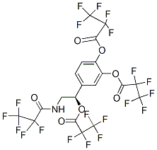 Bis(2,2,3,3,3-pentafluoropropanoic acid)4-[(r)-1-(2,2,3,3,3-pentafluoro-1-oxopropoxy)-2-[(2,2,3,3,3-pentafluoro-1-oxopropyl)amino]ethyl ]-1,2-phenylene ester Structure,55256-13-8Structure