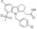 Cyclopent[b]indole-3-acetic acid, 4-[(4-chlorophenyl)methyl]-7-fluoro-1,2,3,4-tetrahydro-5-(methylsulfonyl)-, (3R)- Structure,571170-77-9Structure