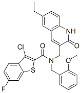 (9ci)-3-氯-n-[(6-乙基-1,2-二氫-2-氧代-3-喹啉)甲基]-6-氟-n-[(2-甲氧基苯基)甲基]-苯并[b]噻吩-2-羧酰胺結構式_579450-66-1結構式