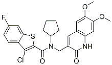 (9ci)-3-氯-n-環(huán)戊基-n-[(1,2-二氫-6,7-二甲氧基-2-氧代-3-喹啉)甲基]-6-氟-苯并[b]噻吩-2-羧酰胺結構式_579459-50-0結構式