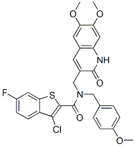 (9ci)-3-氯-n-[(1,2-二氫-6,7-二甲氧基-2-氧代-3-喹啉)甲基]-6-氟-n-[(4-甲氧基苯基)甲基]-苯并[b]噻吩-2-羧酰胺結構式_579516-56-6結構式