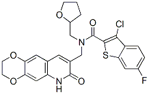 (9ci)-3-氯-6-氟-n-[(四氫-2-呋喃)甲基]-n-[(2,3,6,7-四氫-7-氧代-1,4-二噁英并[2,3-g]喹啉-8-基)甲基]-苯并[b]噻吩-2-羧酰胺結構式_579518-30-2結構式