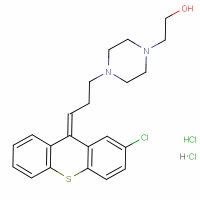2-[4-[(3Z)-3-(2-氯噻噸-9-基)丙基]哌嗪-1-基]乙醇雙鹽酸鹽結構式_58045-23-1結構式