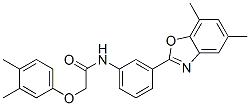 (9ci)-n-[3-(5,7-二甲基-2-苯并噁唑基)苯基]-2-(3,4-二甲基苯氧基)-乙酰胺結(jié)構(gòu)式_590395-72-5結(jié)構(gòu)式