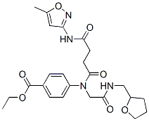 (9ci)-4-[[4-[(5-甲基-3-異噁唑基)氨基]-1,4-二氧代丁基][2-氧代-2-[[(四氫-2-呋喃)甲基]氨基]乙基]氨基]-苯甲酸乙酯結構式_602322-39-4結構式