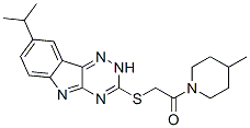 (9ci)-4-甲基-1-[[[8-(1-甲基乙基)-2H-1,2,4-噻嗪并[5,6-b]吲哚-3-基]硫代]乙?；鵠-哌啶結(jié)構(gòu)式_603947-29-1結(jié)構(gòu)式
