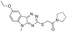 (9CI)-1-[[(8-乙氧基-5-甲基-5H-1,2,4-噻嗪并[5,6-b]吲哚-3-基)硫代]乙酰基]-吡咯烷結構式_603947-77-9結構式