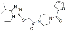 (9ci)-1-[[[4-乙基-5-(1-甲基乙基)-4H-1,2,4-噻唑-3-基]硫代]乙酰基]-4-(2-呋喃羰基)-哌嗪結(jié)構(gòu)式_603976-67-6結(jié)構(gòu)式