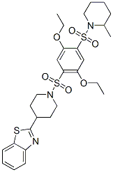 Piperidine, 1-[[4-[[4-(2-benzothiazolyl)-1-piperidinyl]sulfonyl]-2,5-diethoxyphenyl]sulfonyl]-2-methyl-(9ci) Structure,606083-07-2Structure