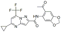 (9CI)-N-(6-乙?；?1,3-苯并二氧雜環(huán)戊烯l-5-基)-5-環(huán)丙基-7-(三氟甲基)-吡唑并[1,5-a]嘧啶-2-羧酰胺結(jié)構(gòu)式_606096-67-7結(jié)構(gòu)式