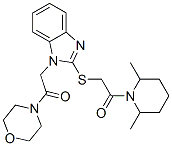 (9ci)-4-[[2-[[2-(2,6-二甲基-1-哌啶基)-2-氧代乙基]硫代]-1H-苯并咪唑-1-基]乙酰基]-嗎啉結(jié)構(gòu)式_606110-63-8結(jié)構(gòu)式