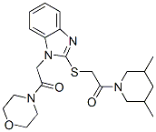 (9ci)-4-[[2-[[2-(3,5-二甲基-1-哌啶基)-2-氧代乙基]硫代]-1H-苯并咪唑-1-基]乙?；鵠-嗎啉結(jié)構(gòu)式_606110-79-6結(jié)構(gòu)式