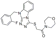 (9ci)-4-[[[9-[(2-氟苯基)甲基]-9h-1,2,4-噻唑并[4,3-a]苯并咪唑-3-基]硫代]乙?；鵠-嗎啉結(jié)構(gòu)式_606120-82-5結(jié)構(gòu)式