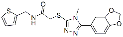 (9ci)-2-[[5-(1,3-苯并二氧雜環(huán)戊烯l-5-基)-4-甲基-4H-1,2,4-噻唑-3-基]硫代]-n-(2-噻吩甲基)-乙酰胺結構式_606136-68-9結構式