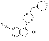 2-Hydroxy-3-[5-(morpholin-4-ylmethyl)pyridin-2-yl]-1h-indole-5-carbonitrile Structure,612487-72-6Structure