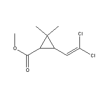 3-(2,2-二氯乙烯基)-2,2-二甲基-(1-環(huán)丙烷)羧酸甲酯結(jié)構(gòu)式_61898-95-1結(jié)構(gòu)式