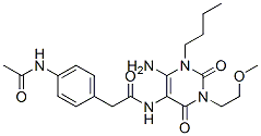  4-(乙酰基氨基)-n-[6-氨基-1-丁基-1,2,3,4-四氫-3-(2-甲氧基乙基)-2,4-二氧代-5-嘧啶]-苯乙酰胺結(jié)構(gòu)式_628279-21-0結(jié)構(gòu)式