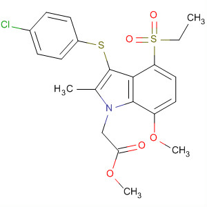 2-(3-(4-氯苯基硫代)-4-(乙基磺?；?-7-甲氧基-2-甲基-1H-吲哚-1-基)乙酸甲酯結(jié)構(gòu)式_628736-14-1結(jié)構(gòu)式
