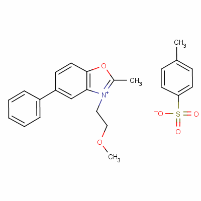 3-(2-甲氧基乙基)-2-甲基-5-苯基苯并惡唑鎓對(duì)甲苯磺酸鹽結(jié)構(gòu)式_63123-41-1結(jié)構(gòu)式